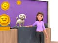 Begeleider Maggy en het pratende hondje Tom uit de VR-training voor Speak & Spoke