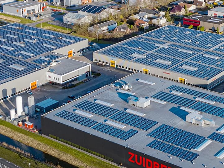 Luchtfoto van de productielocatie van Zuidberg in Ens